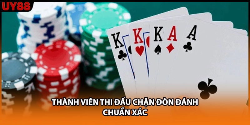 Thành viên thi đấu chặn đòn đánh chuẩn xác